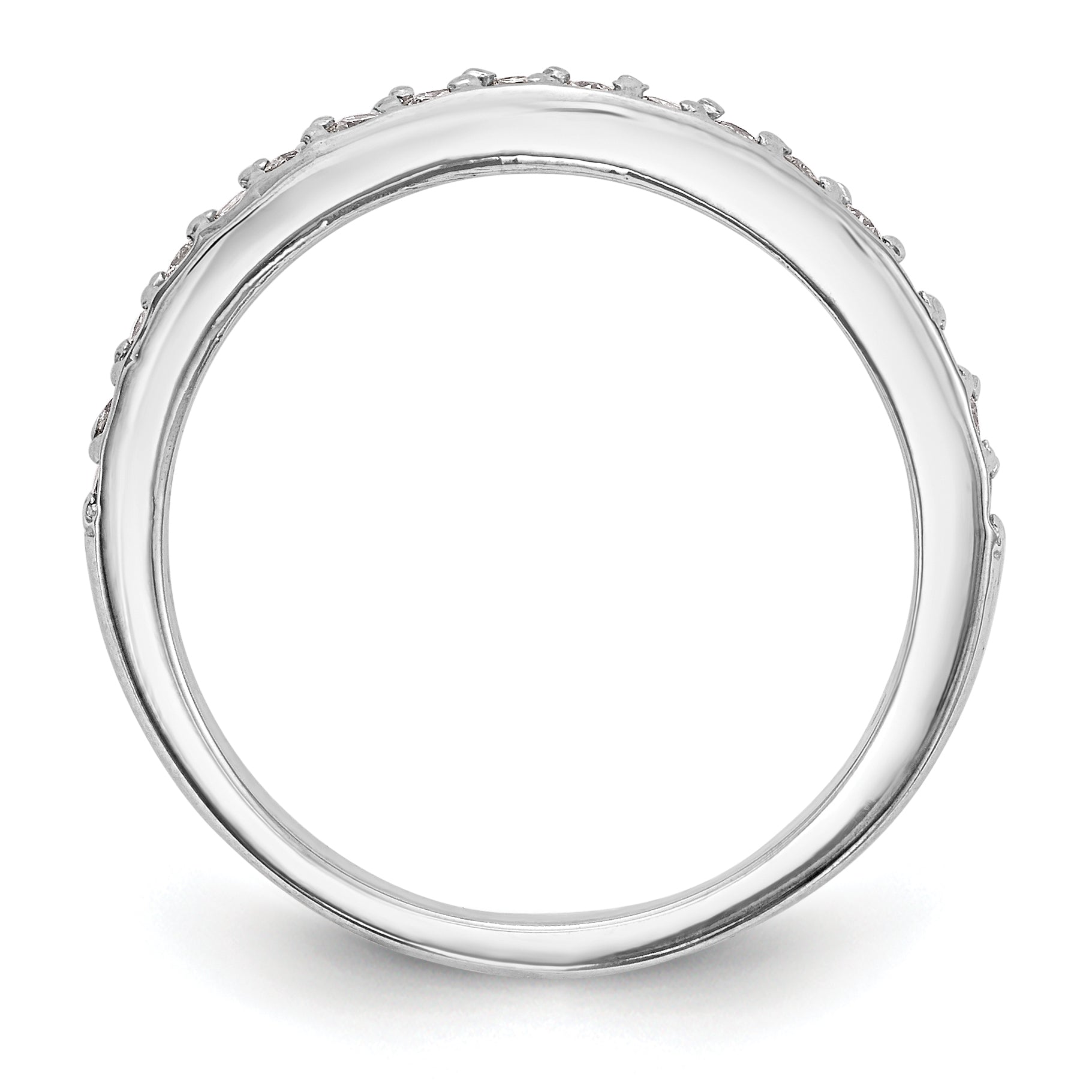 0.27ct. CZ Solid Real 14k White Gold Wedding Wedding Band Ring