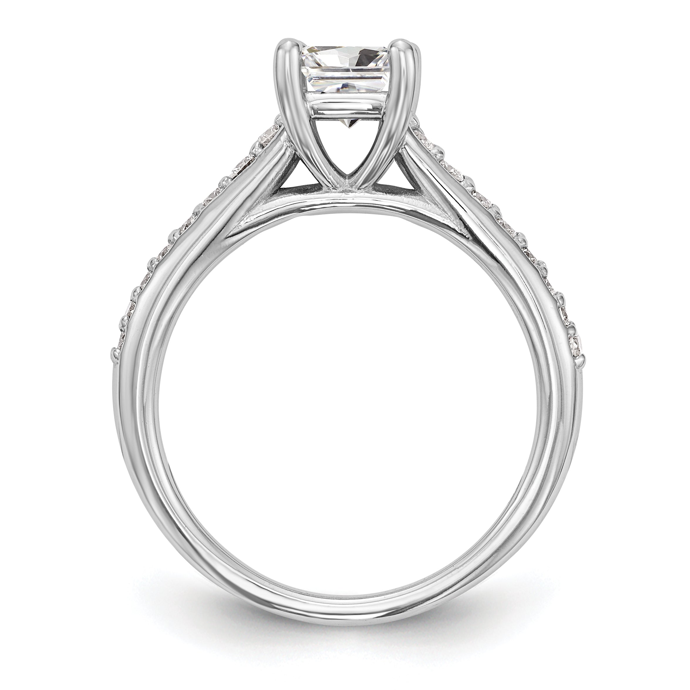 0.75ct. CZ Solid Real 14K White Gold Engagement Ring