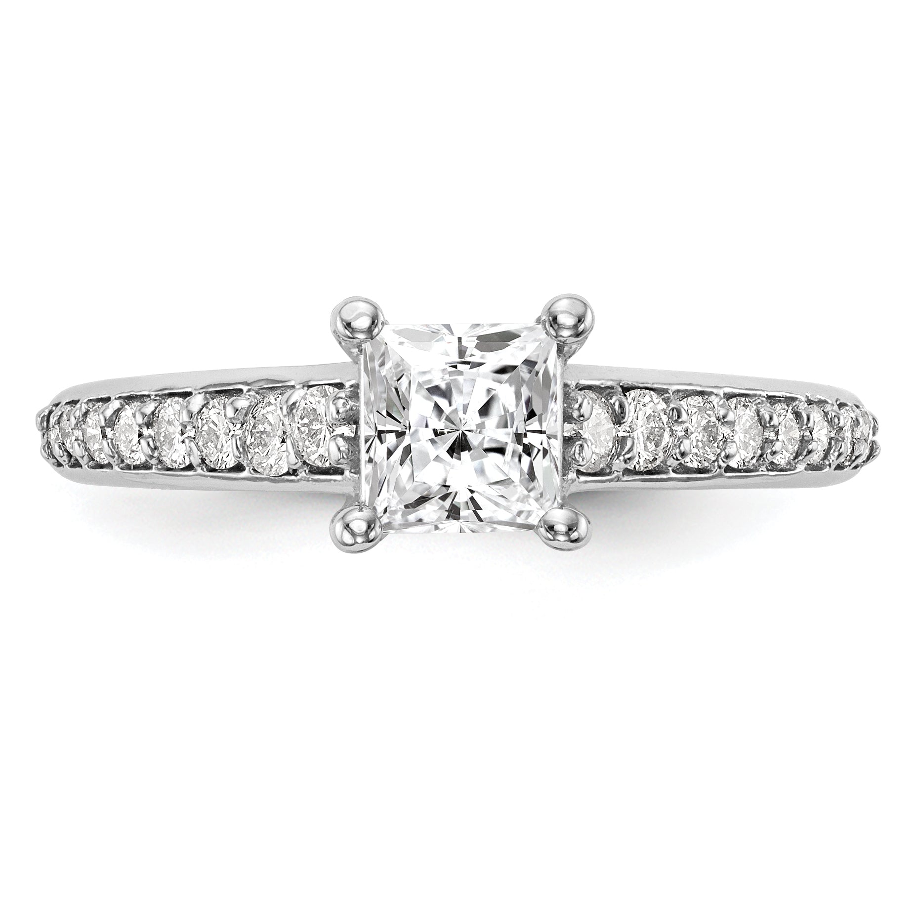 0.75ct. CZ Solid Real 14K White Gold Engagement Ring