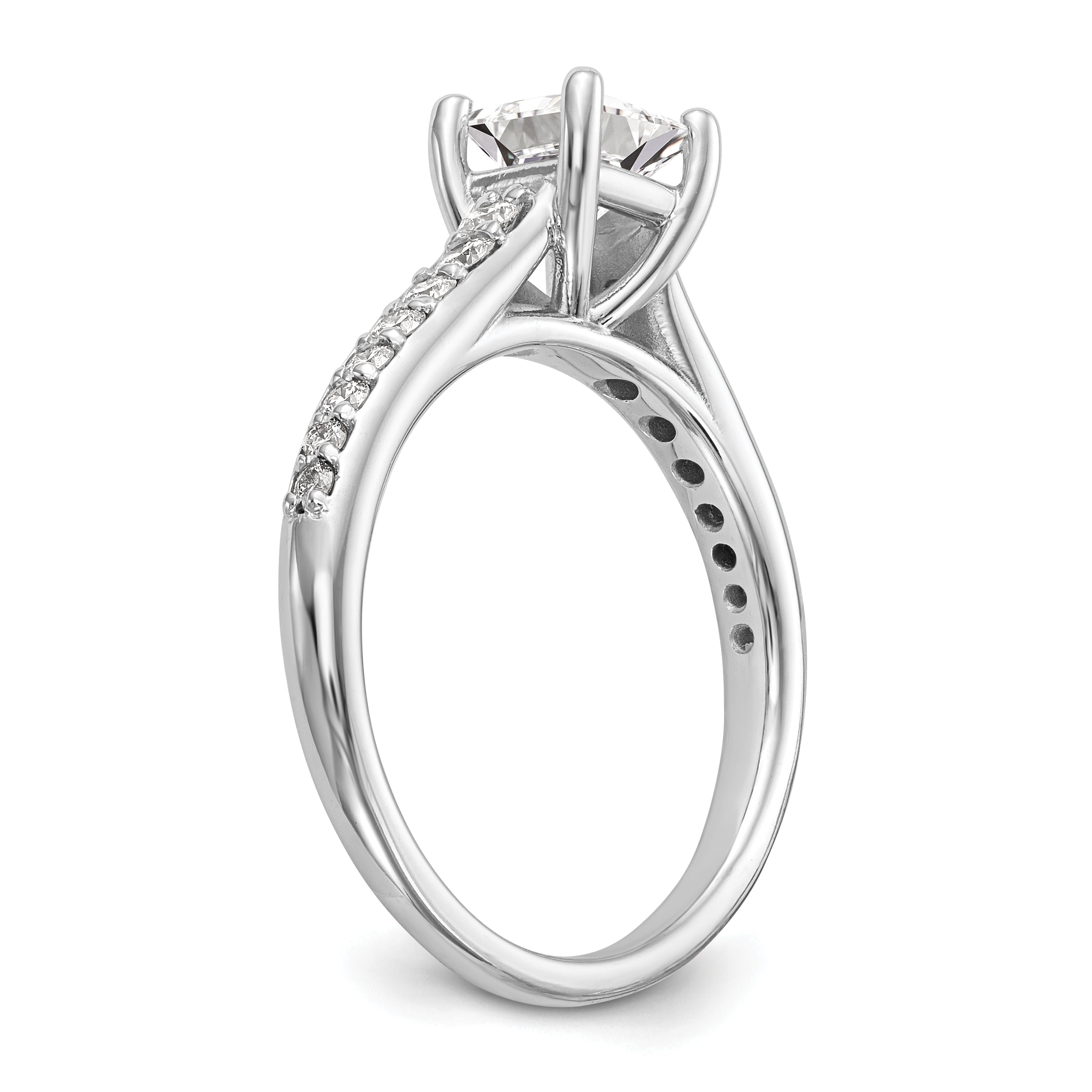 0.75ct. CZ Solid Real 14K White Gold Engagement Ring