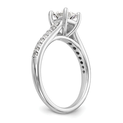 0.75ct. CZ Solid Real 14K White Gold Engagement Ring