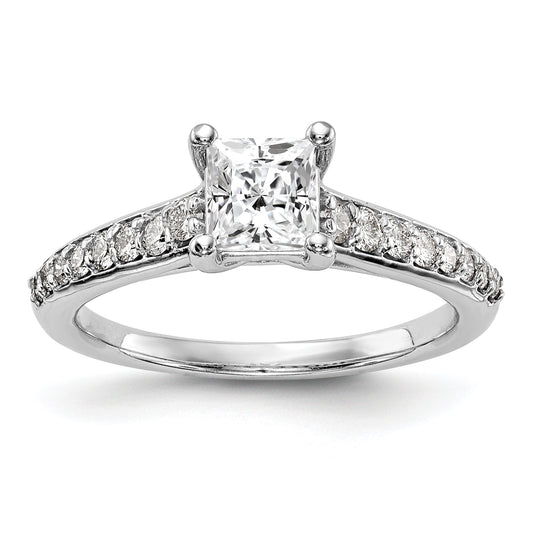 0.75ct. CZ Solid Real 14K White Gold Engagement Ring