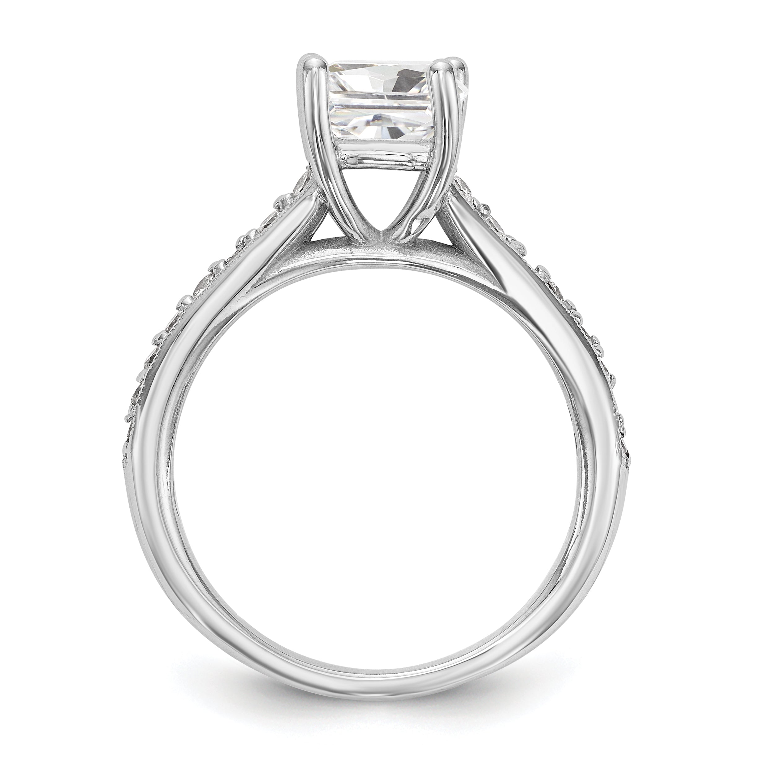1.00ct. CZ Solid Real 14K White Gold Engagement Ring