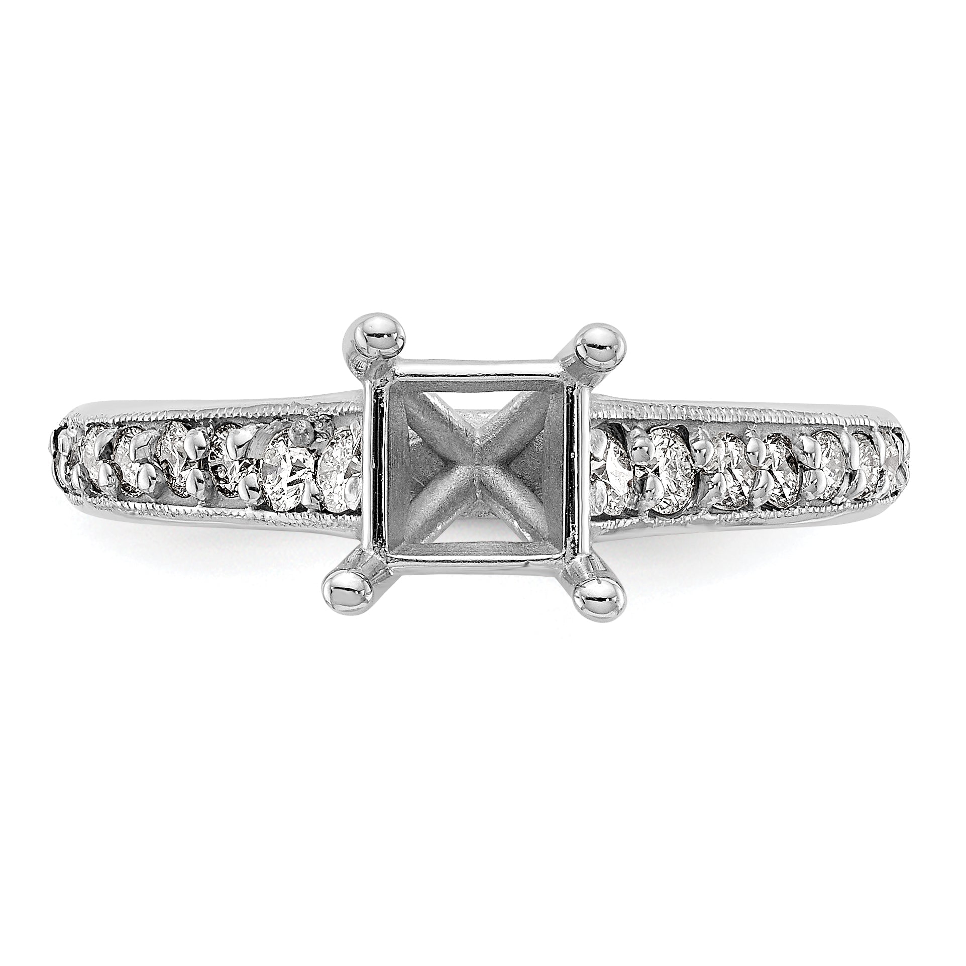 1.00ct. CZ Solid Real 14K White Gold Engagement Ring