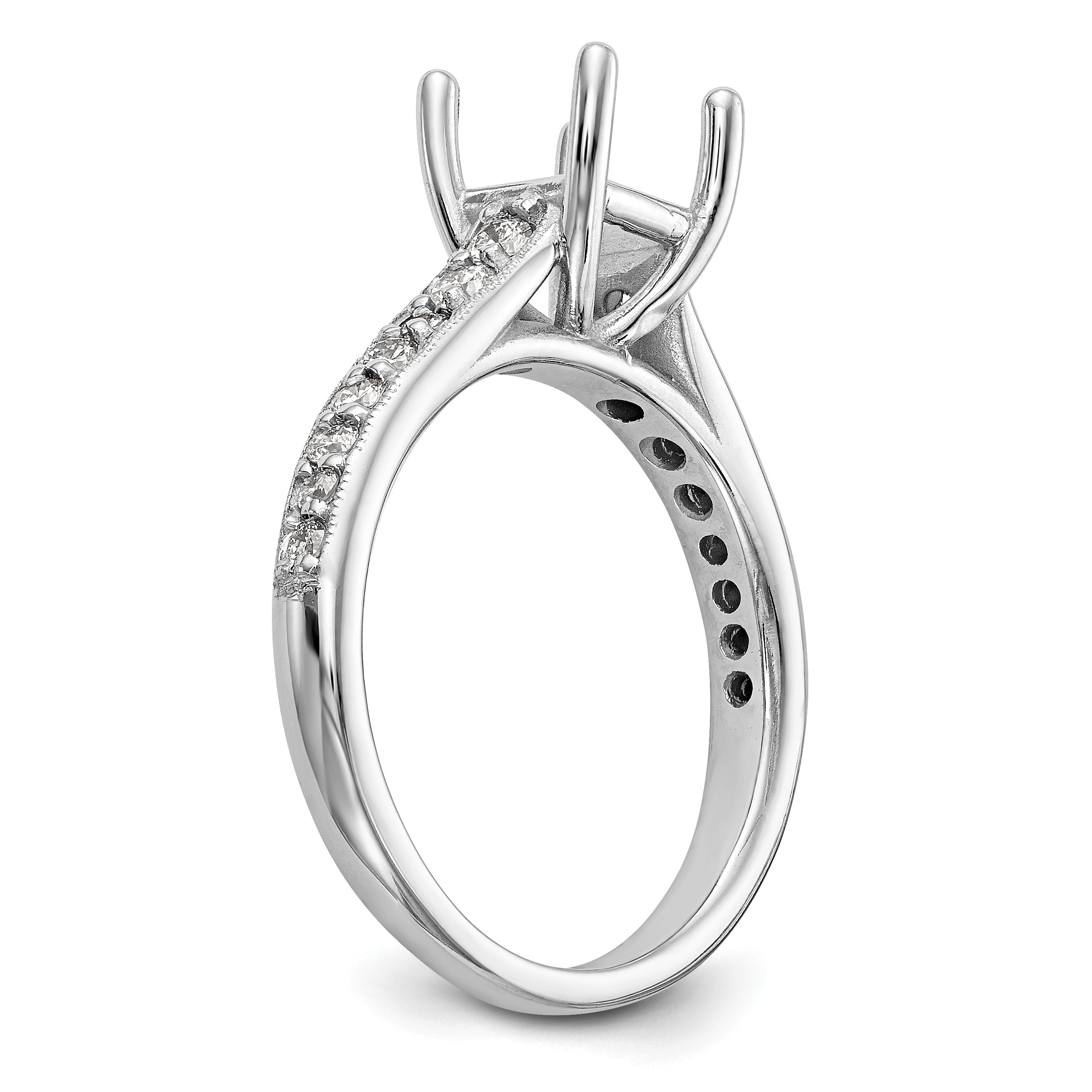 1.00ct. CZ Solid Real 14K White Gold Engagement Ring