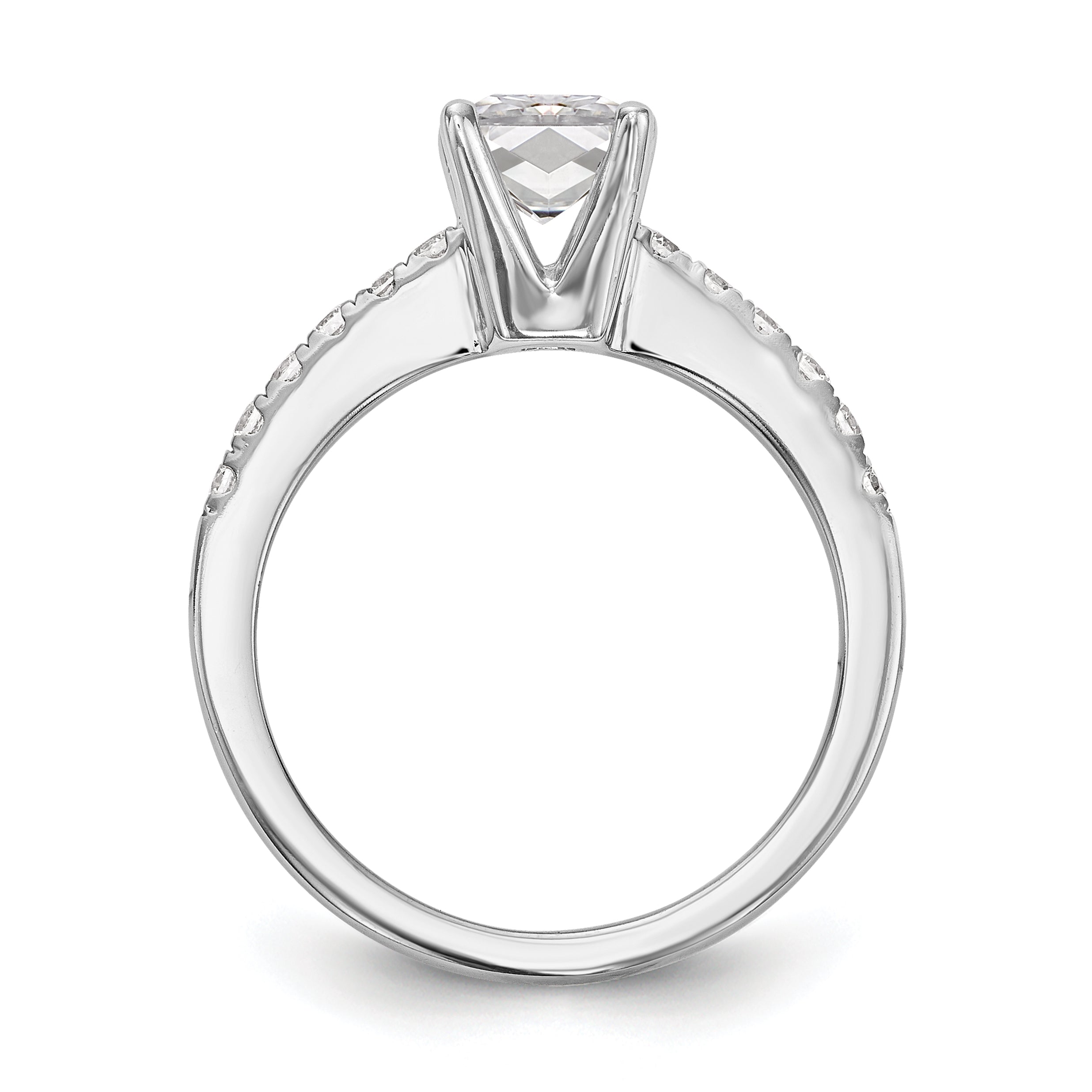 0.25ct. CZ Solid Real 14K White Gold Engagement Ring