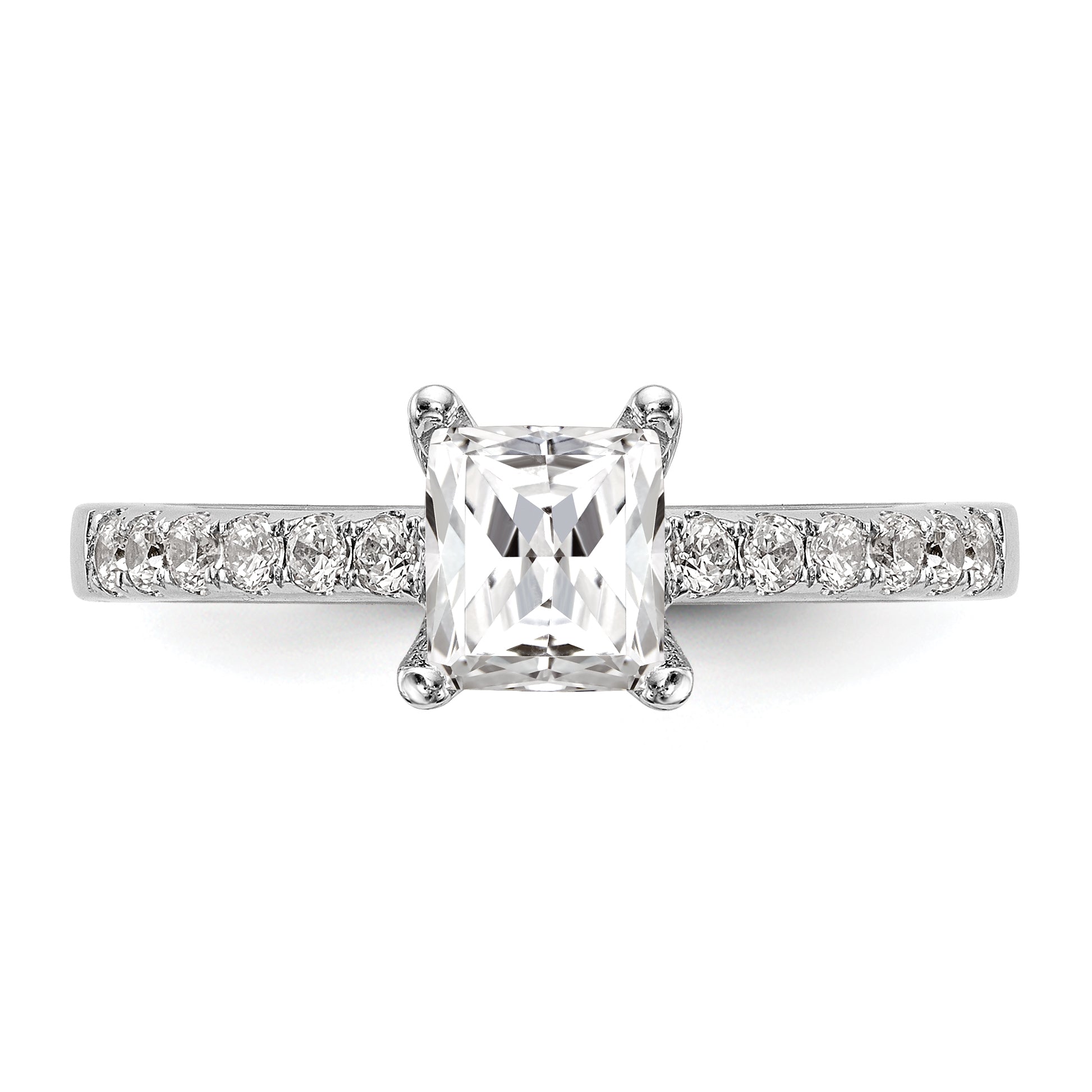 1.00ct. CZ Solid Real 14K White Gold Engagement Ring
