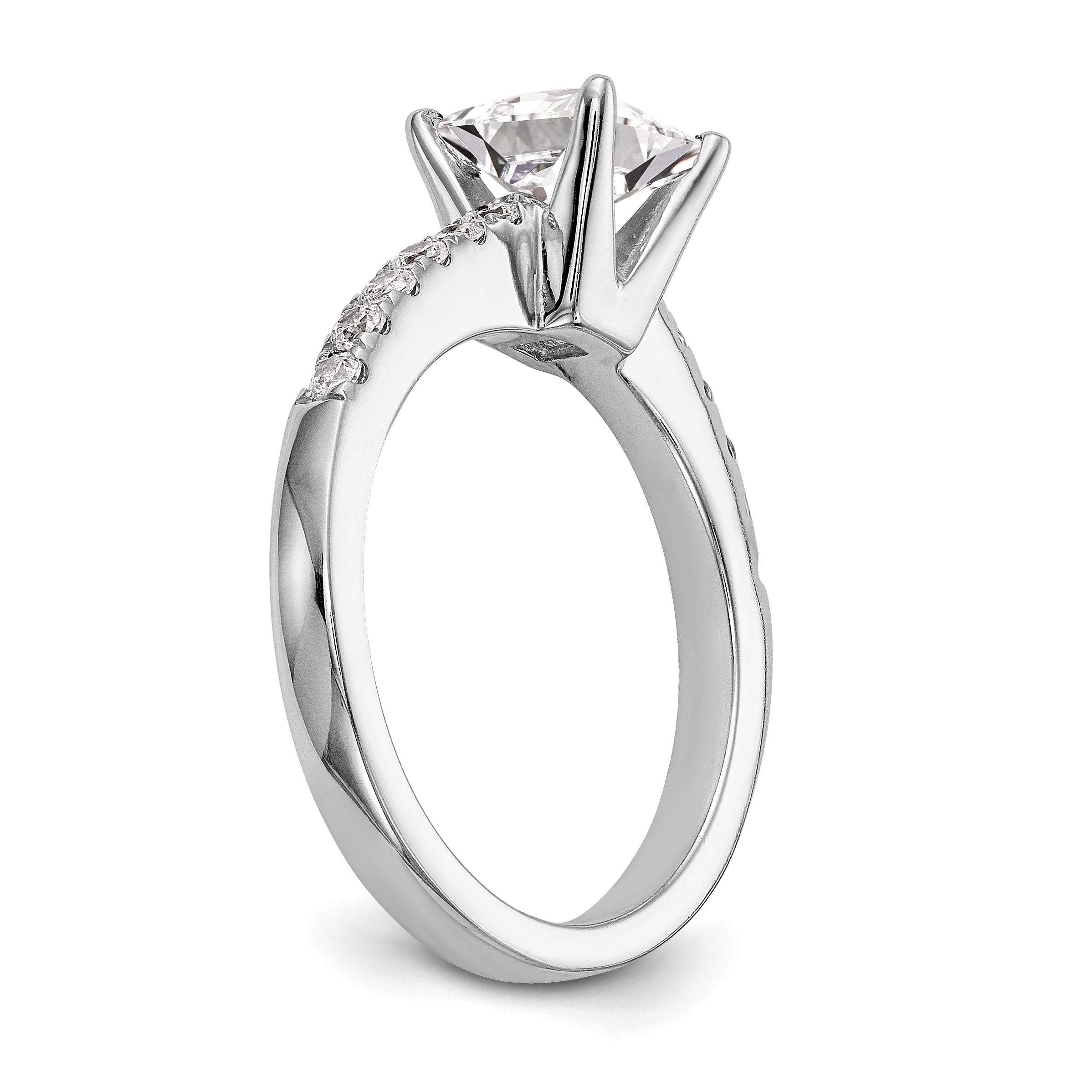 1.00ct. CZ Solid Real 14K White Gold Engagement Ring
