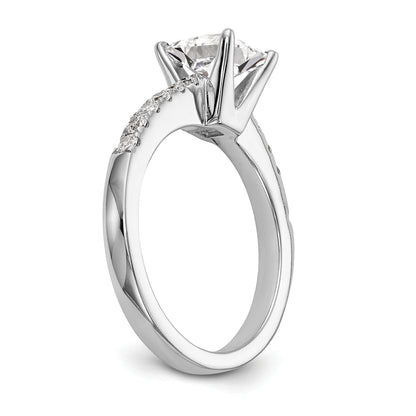 1.00ct. CZ Solid Real 14K White Gold Engagement Ring
