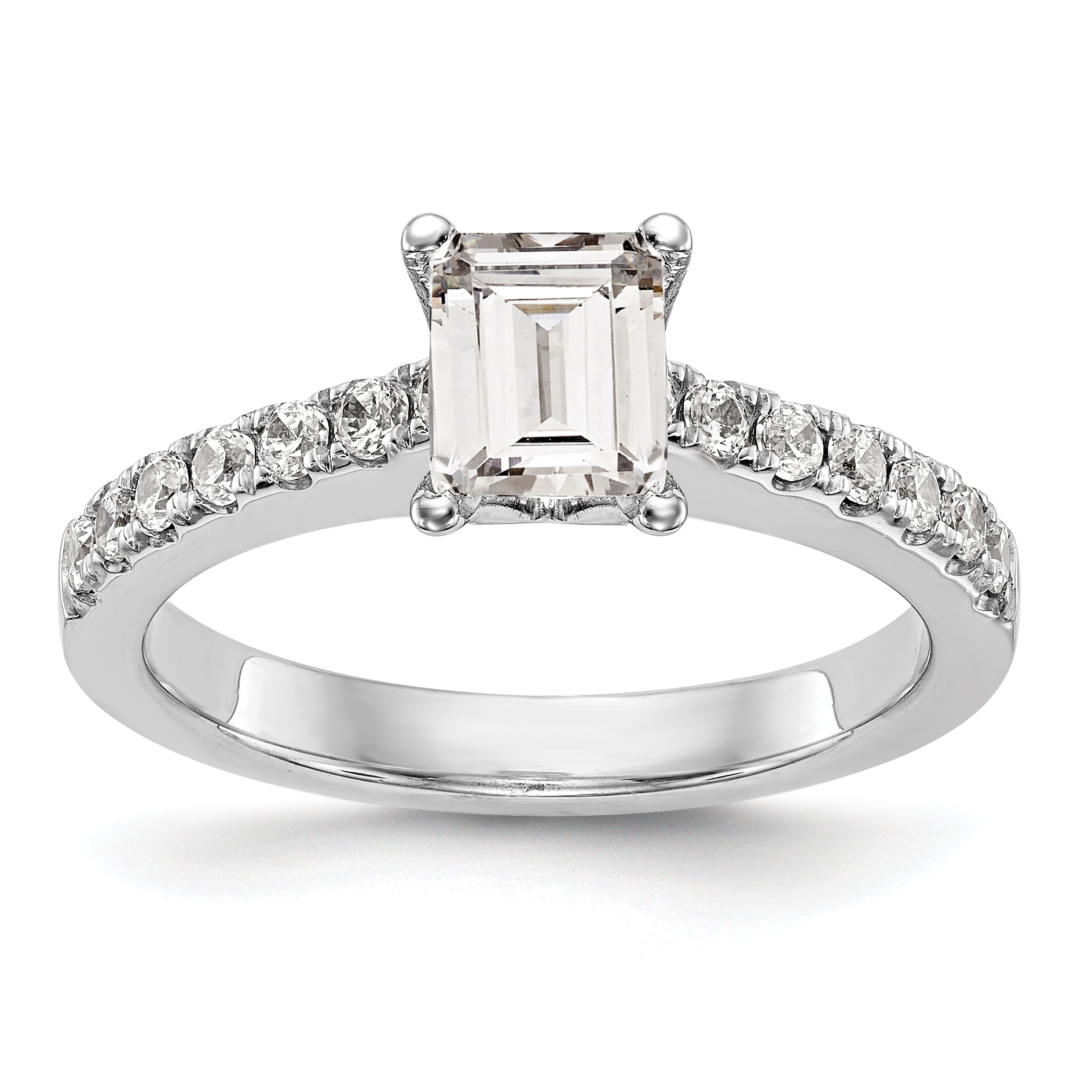 2.00ct. CZ Solid Real 14K White Gold Engagement Ring