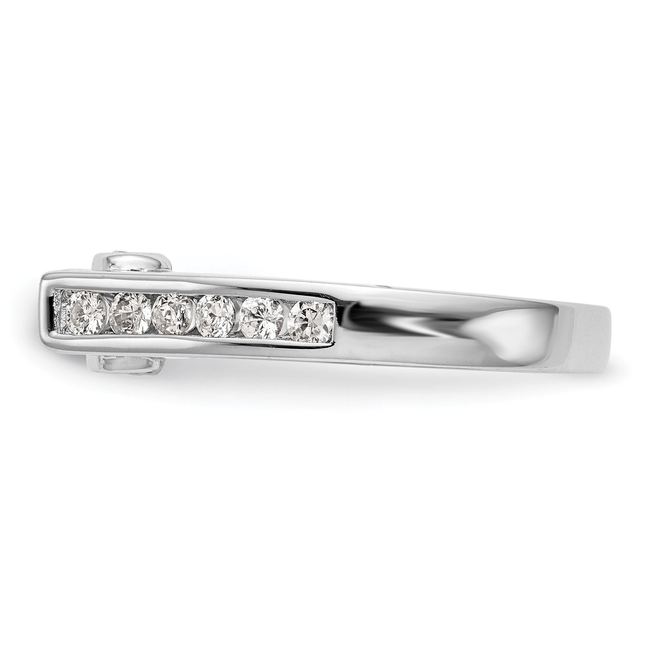 0.68ct. CZ Solid Real 14K White Gold Peg Set Engagement Ring