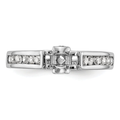 0.68ct. CZ Solid Real 14K White Gold Peg Set Engagement Ring