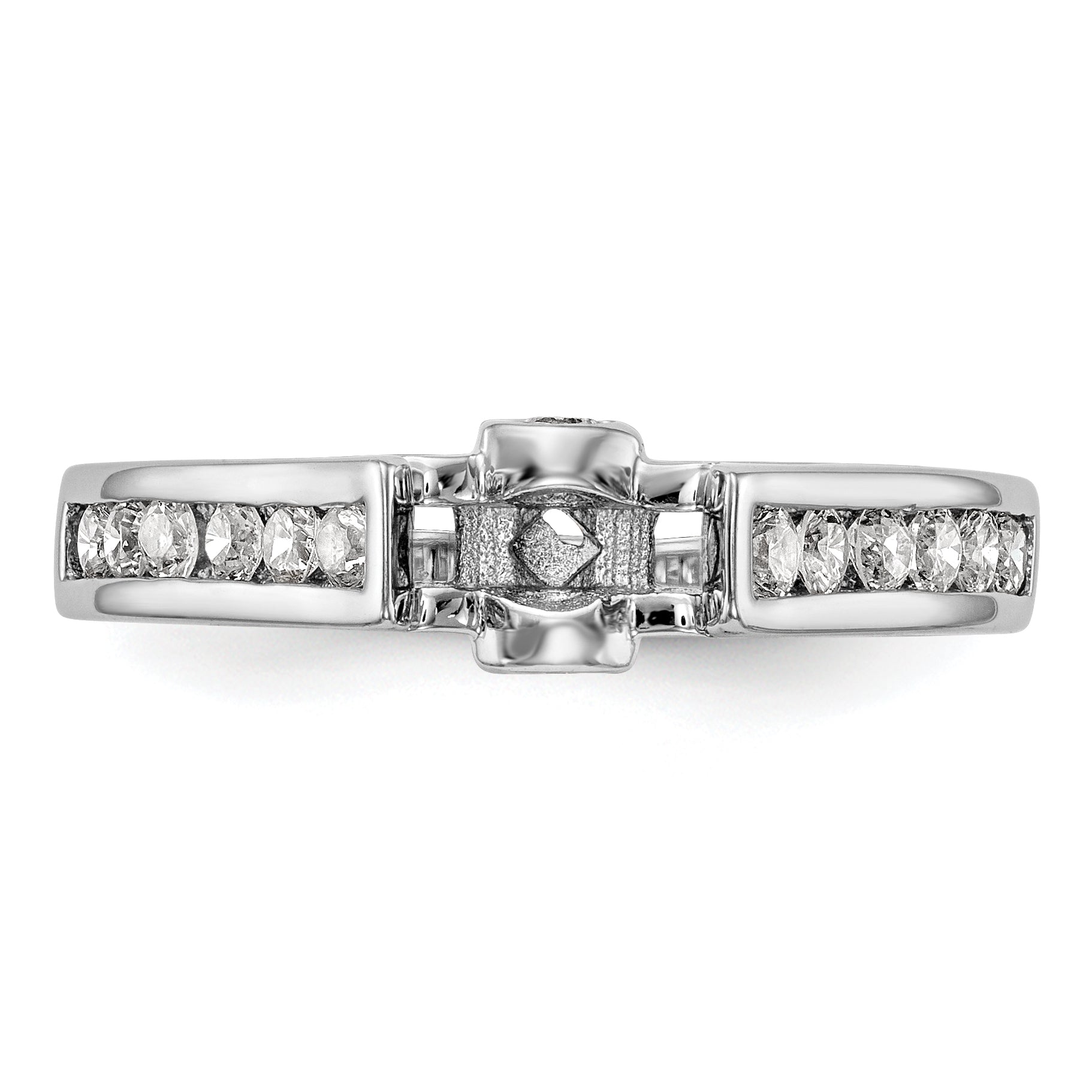 0.21ct. CZ Solid Real 14K White Gold Peg Set Engagement Ring