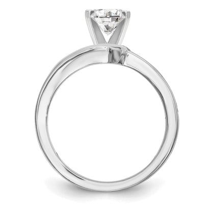 0.11ct. CZ Solid Real 14K White Gold Peg Set Engagement Ring