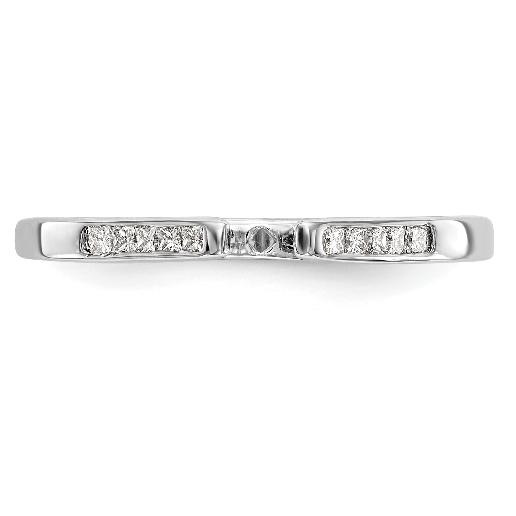 0.20ct. CZ Solid Real 14K White Gold Peg Set Engagement Ring