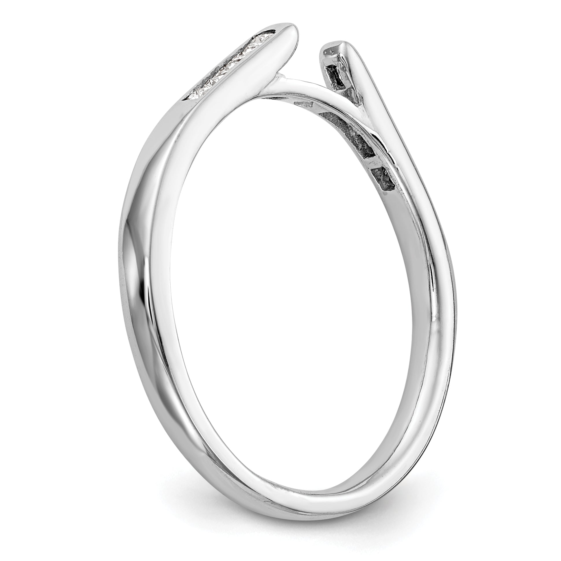 0.35ct. CZ Solid Real 14K White Gold Peg Set Engagement Ring