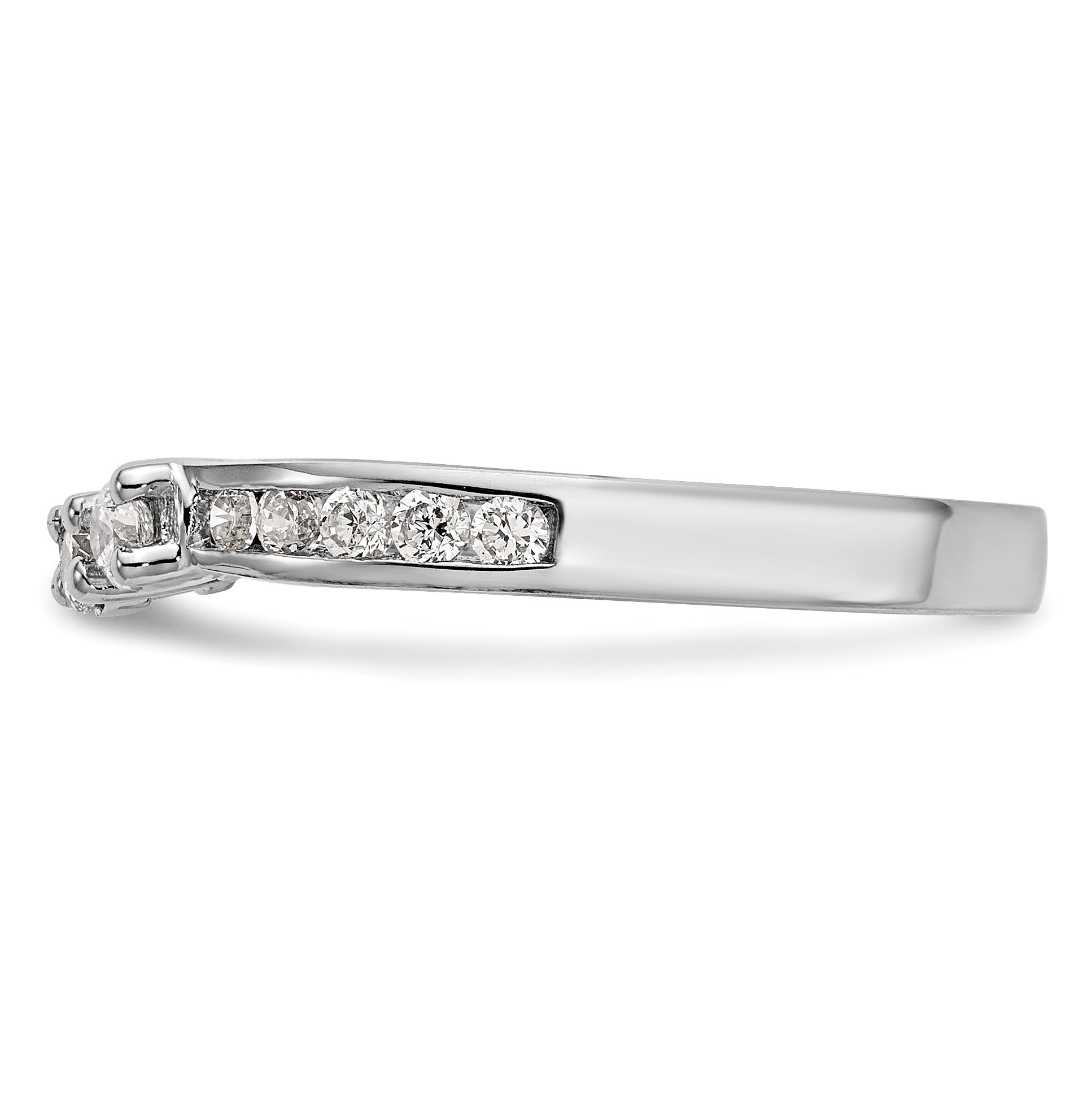0.57ct. CZ Solid Real 14k White Gold Wedding Wedding Band Ring
