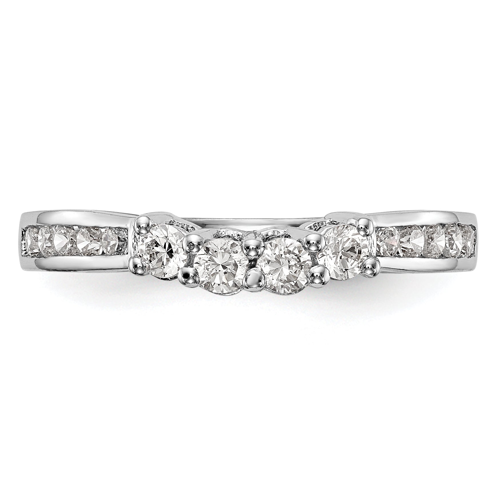 0.57ct. CZ Solid Real 14k White Gold Wedding Wedding Band Ring