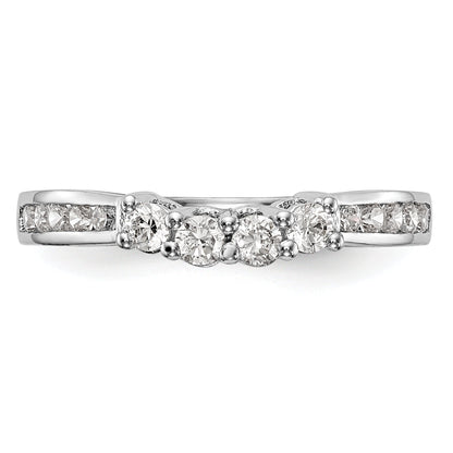 0.57ct. CZ Solid Real 14k White Gold Wedding Wedding Band Ring