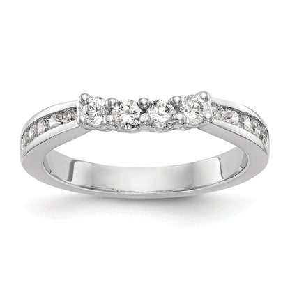 0.57ct. CZ Solid Real 14k White Gold Wedding Wedding Band Ring