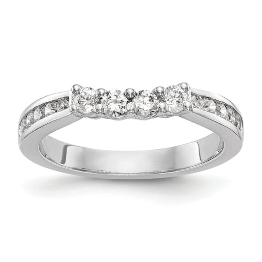 0.57ct. CZ Solid Real 14k White Gold Wedding Wedding Band Ring