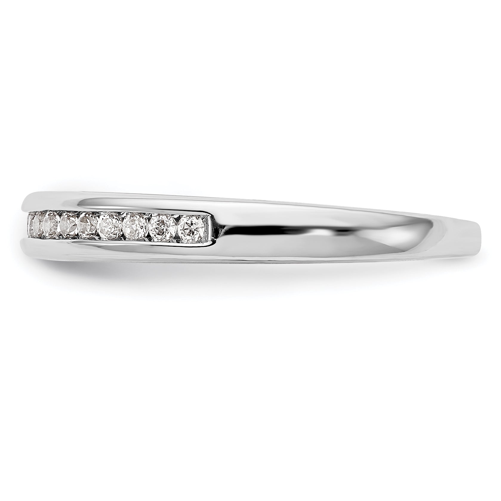 0.19ct. CZ Solid Real 14k White Gold Wedding Wedding Band Ring
