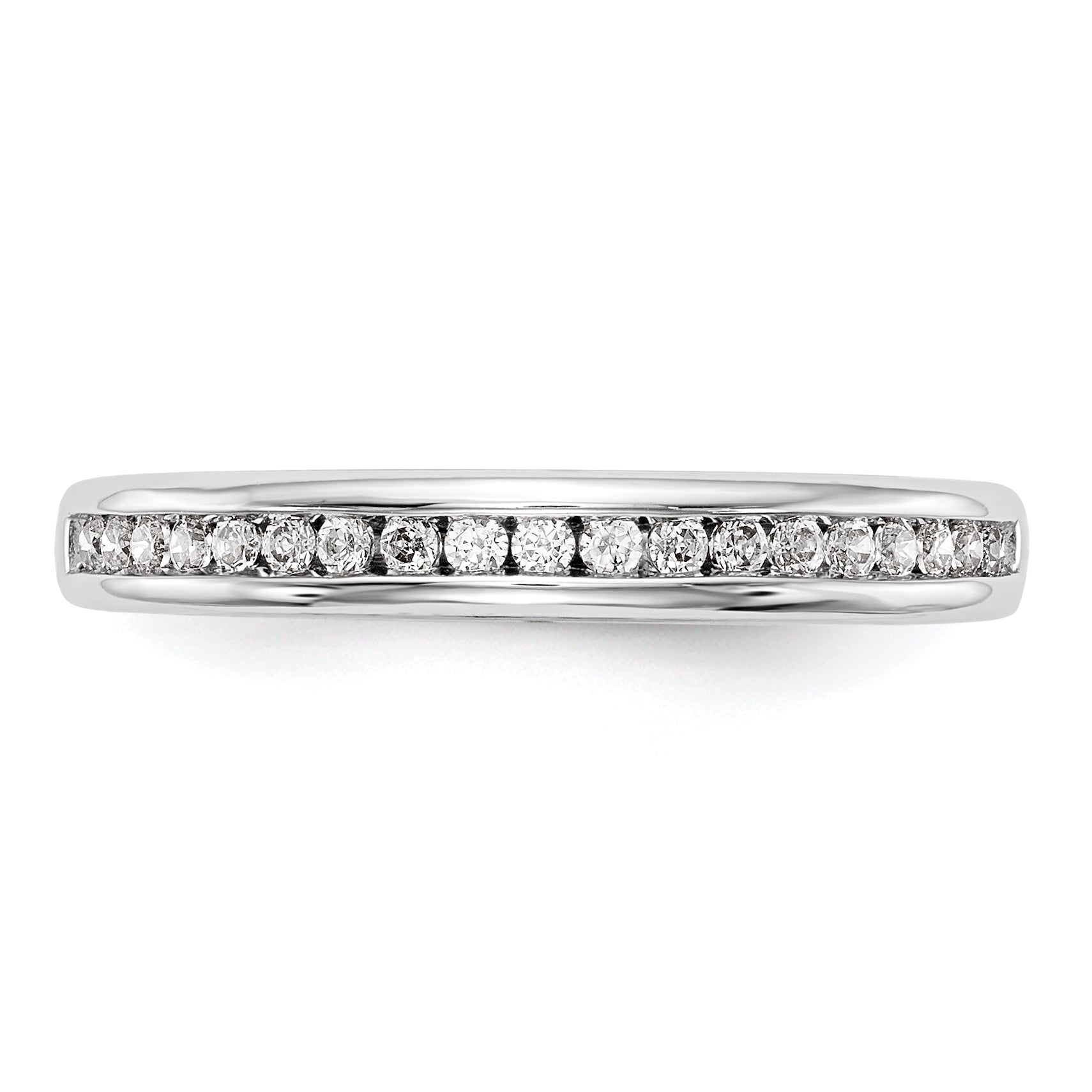 0.19ct. CZ Solid Real 14k White Gold Wedding Wedding Band Ring