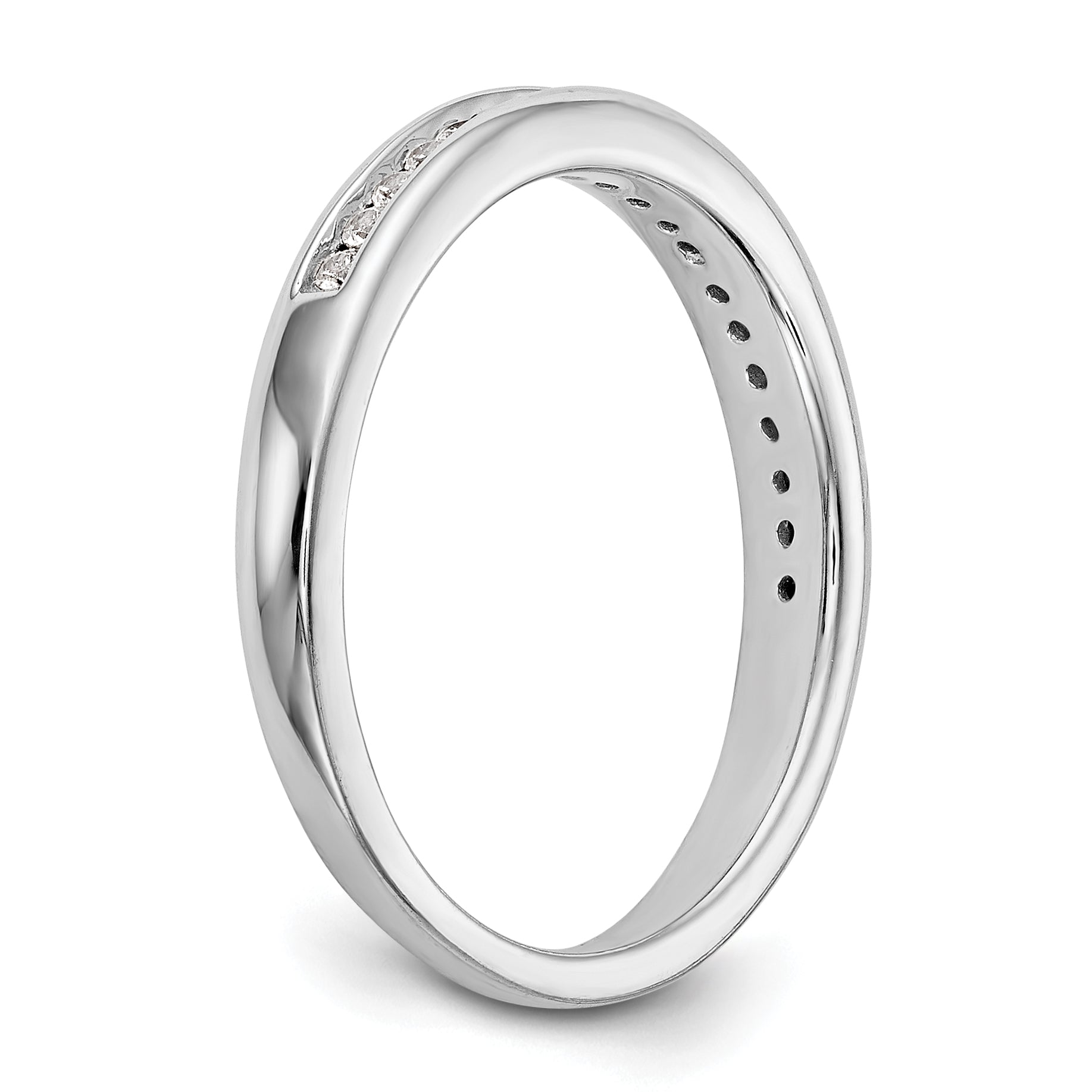 0.19ct. CZ Solid Real 14k White Gold Wedding Wedding Band Ring