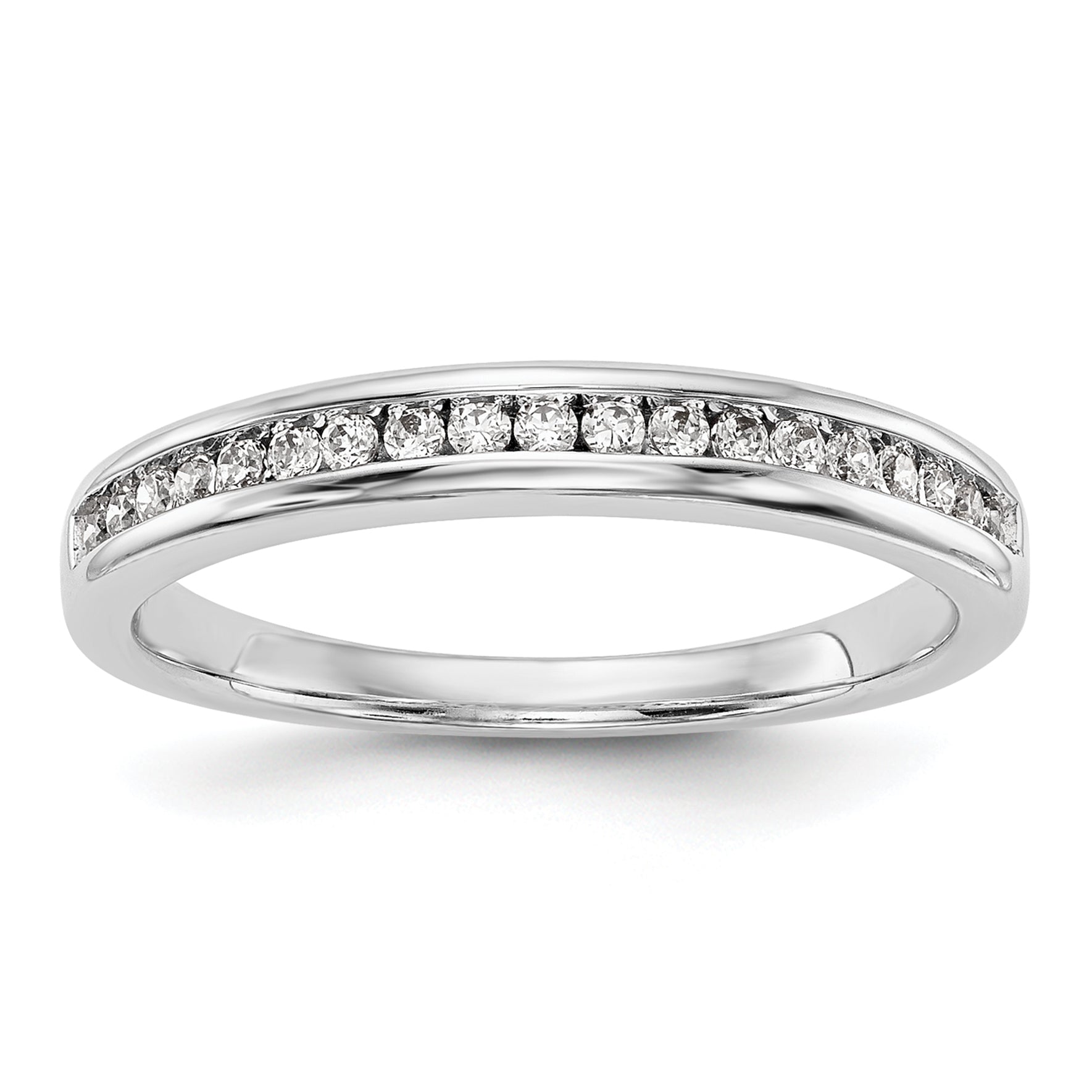 0.19ct. CZ Solid Real 14k White Gold Wedding Wedding Band Ring