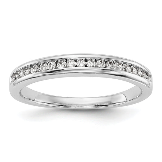 0.19ct. CZ Solid Real 14k White Gold Wedding Wedding Band Ring