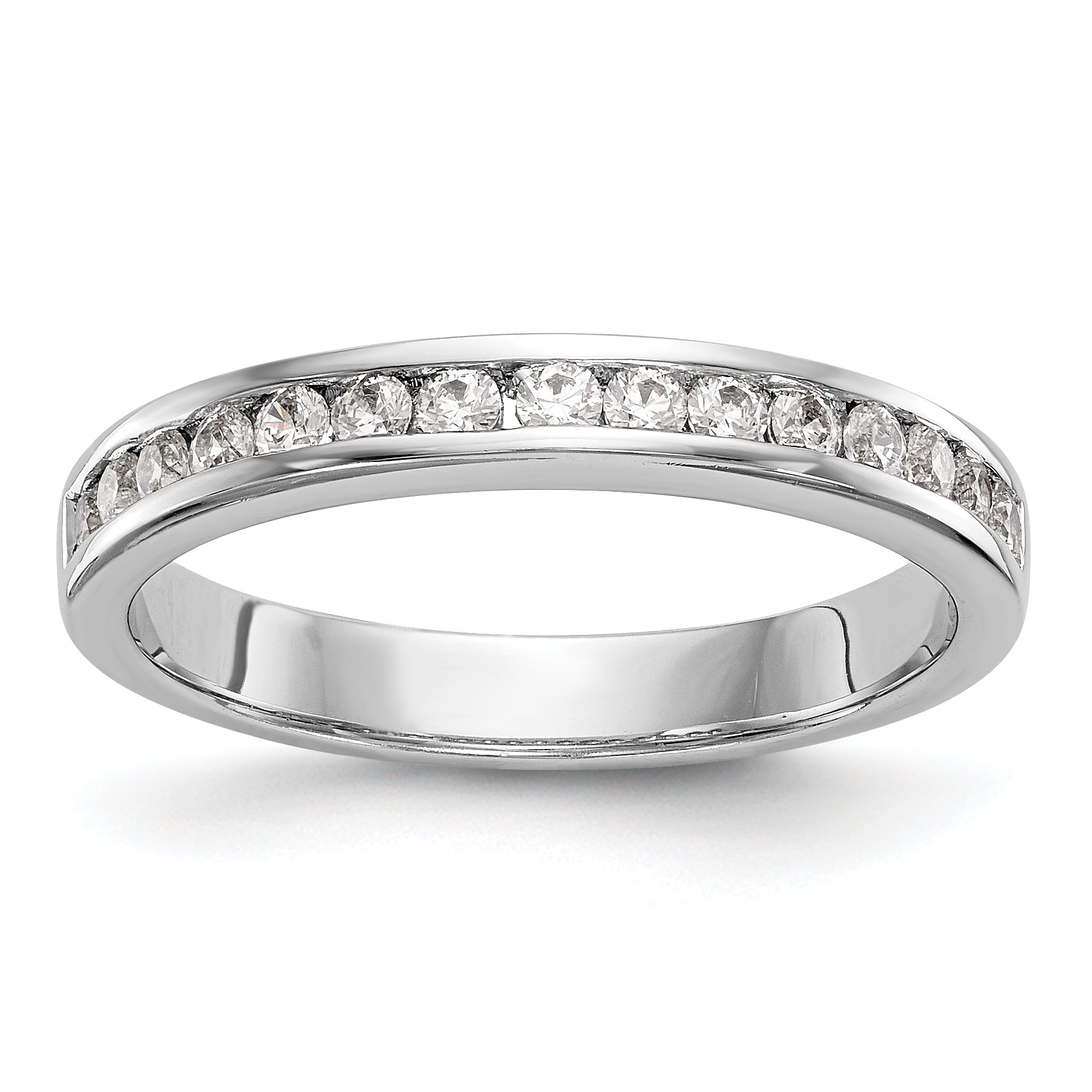 0.30ct. CZ Solid Real 14k White Gold Wedding Wedding Band Ring