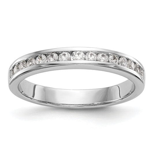 0.30ct. CZ Solid Real 14k White Gold Wedding Wedding Band Ring