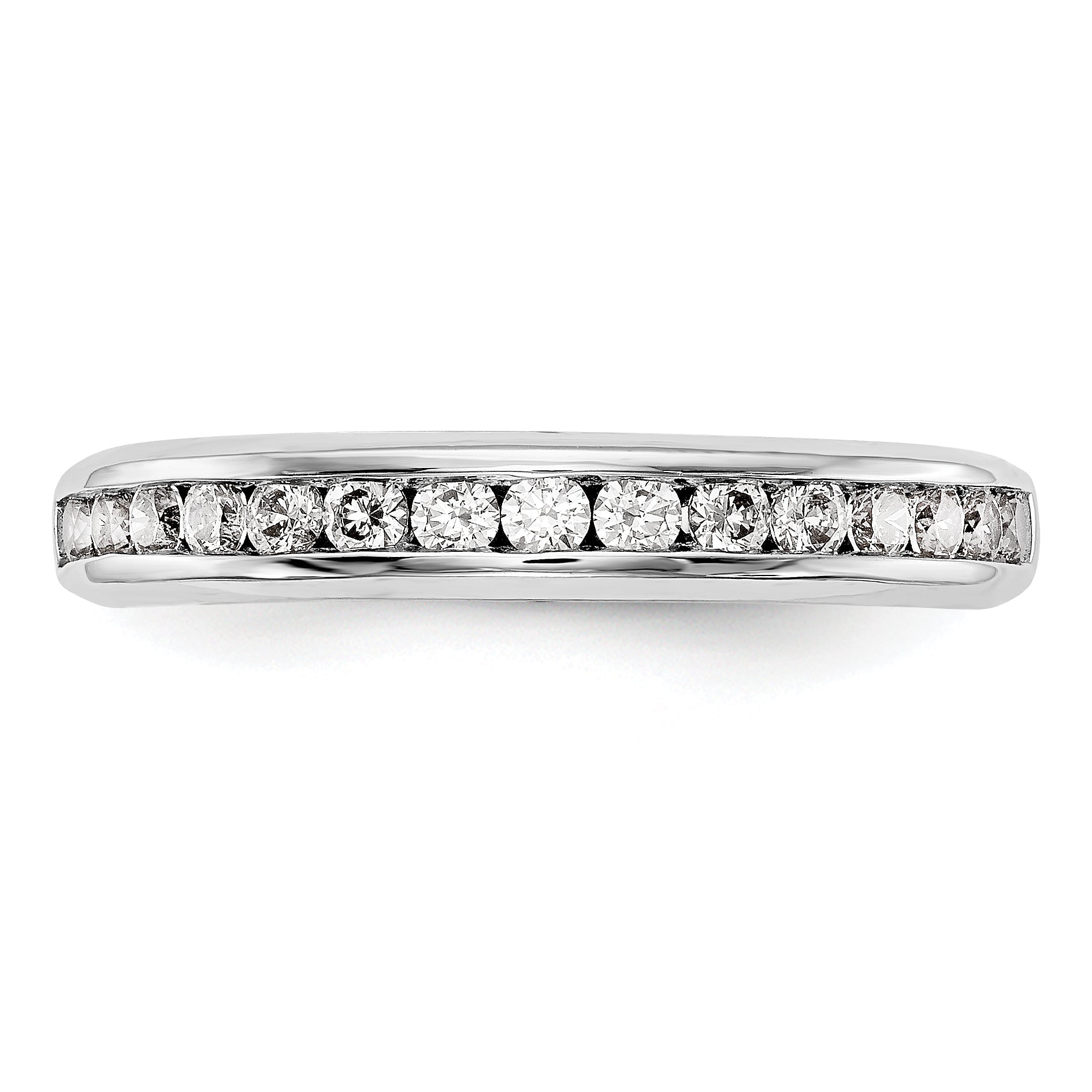 0.53ct. CZ Solid Real 14k White Gold Wedding Wedding Band Ring