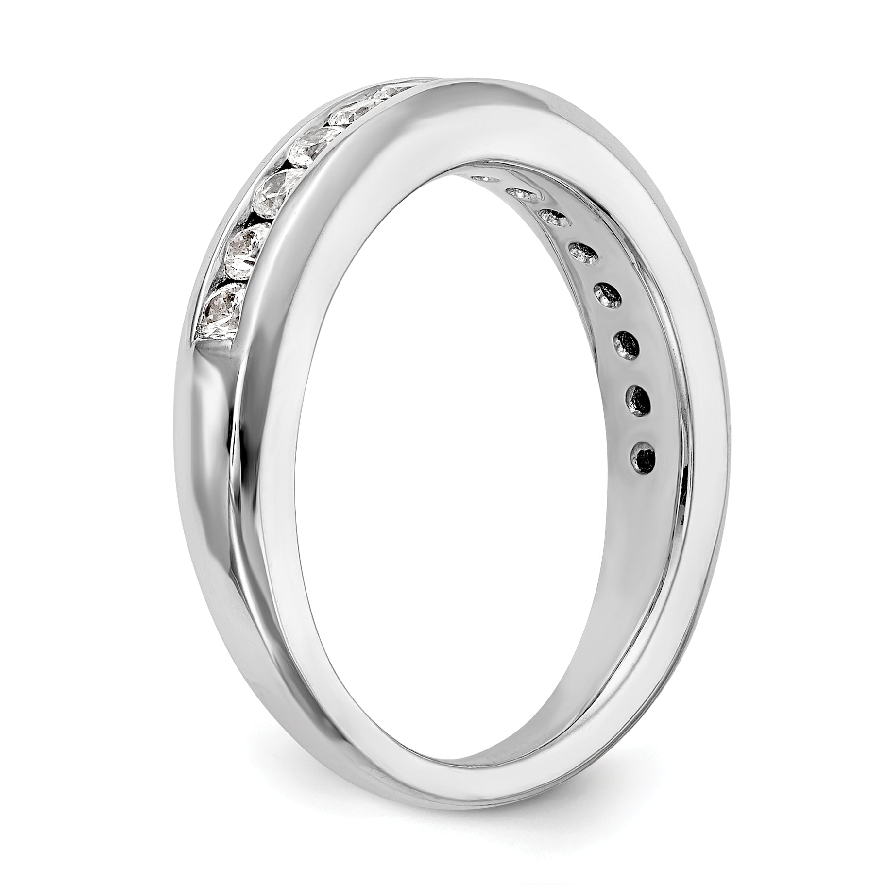 0.53ct. CZ Solid Real 14k White Gold Wedding Wedding Band Ring