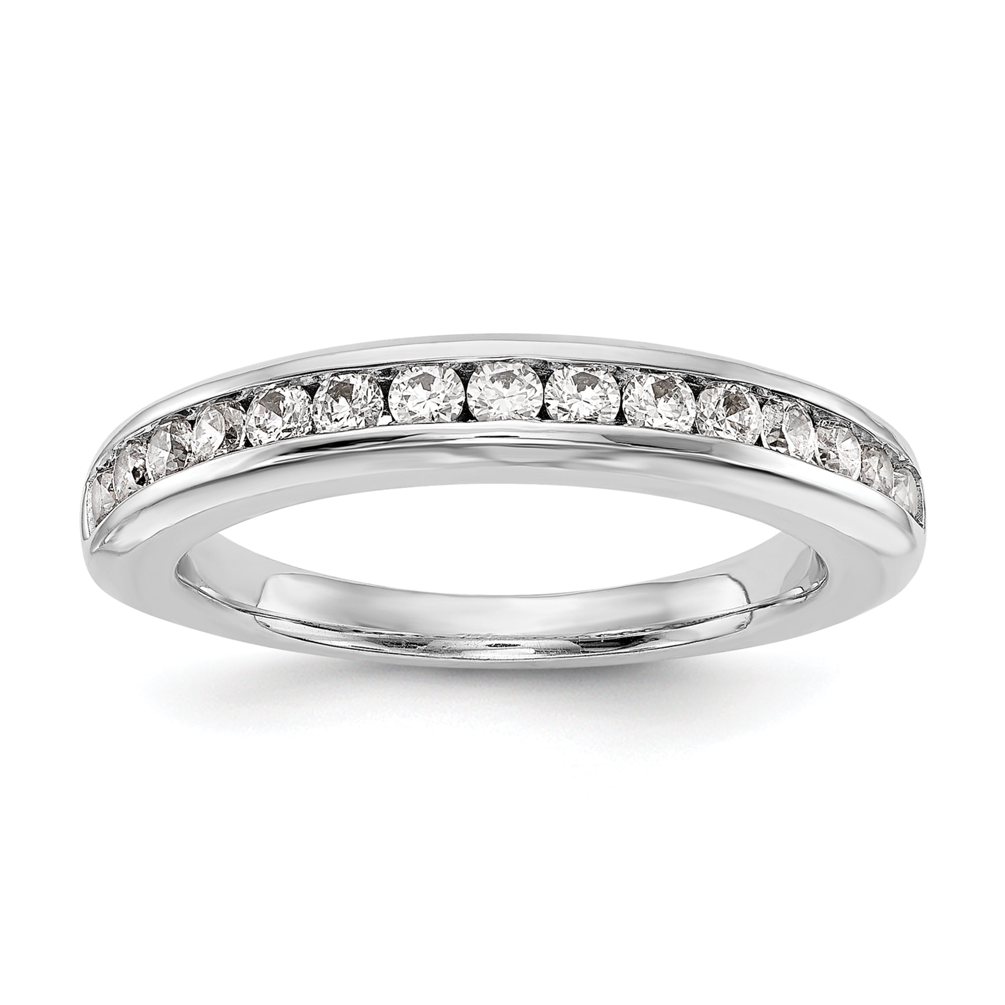 0.53ct. CZ Solid Real 14k White Gold Wedding Wedding Band Ring