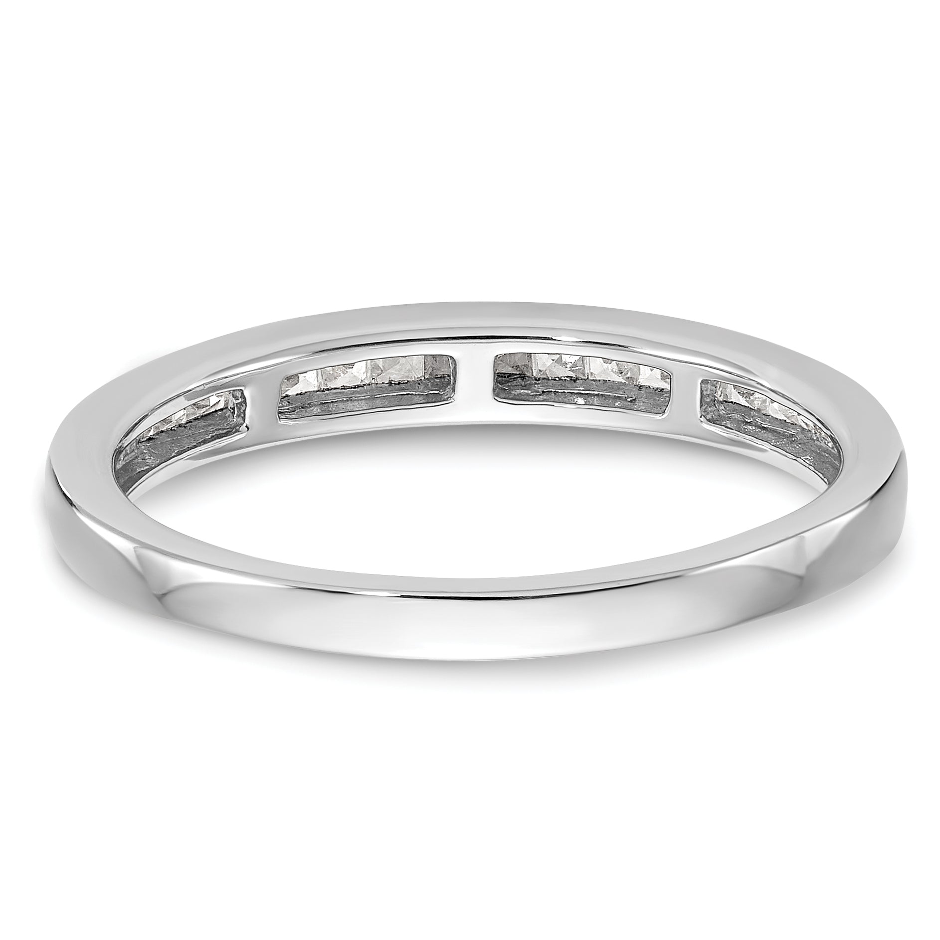 0.22ct. CZ Solid Real 14k White Gold Wedding Wedding Band Ring