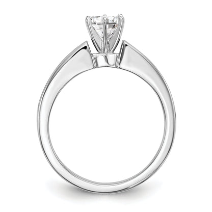 0.28ct. CZ Solid Real 14K White Gold Princess Cut Peg Set Engagement Ring