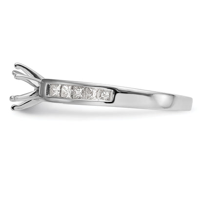 0.28ct. CZ Solid Real 14K White Gold Princess Cut Peg Set Engagement Ring