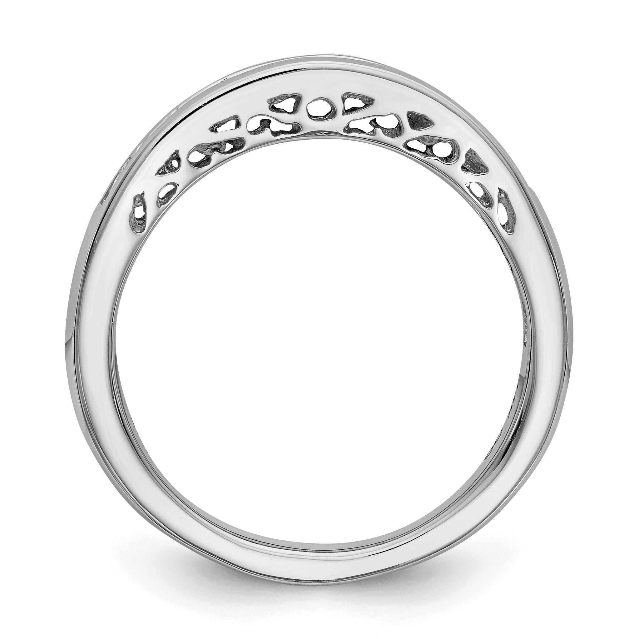 0.38ct. CZ Solid Real 14k White Gold Wedding Wedding Band Ring