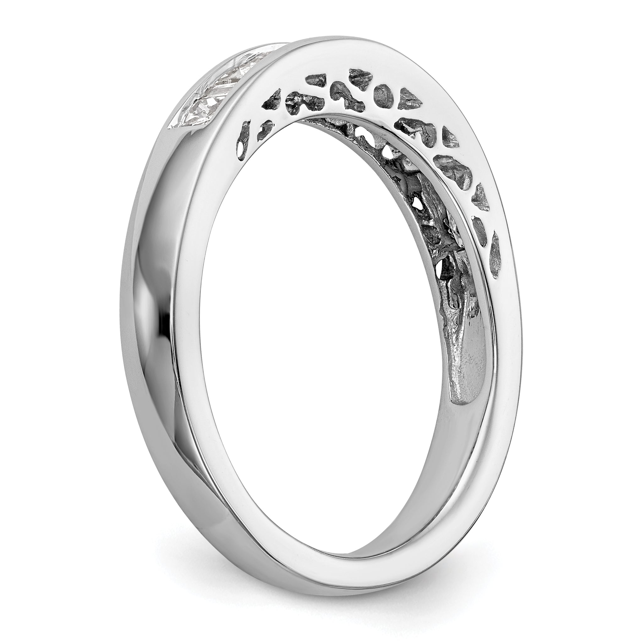 0.38ct. CZ Solid Real 14k White Gold Wedding Wedding Band Ring