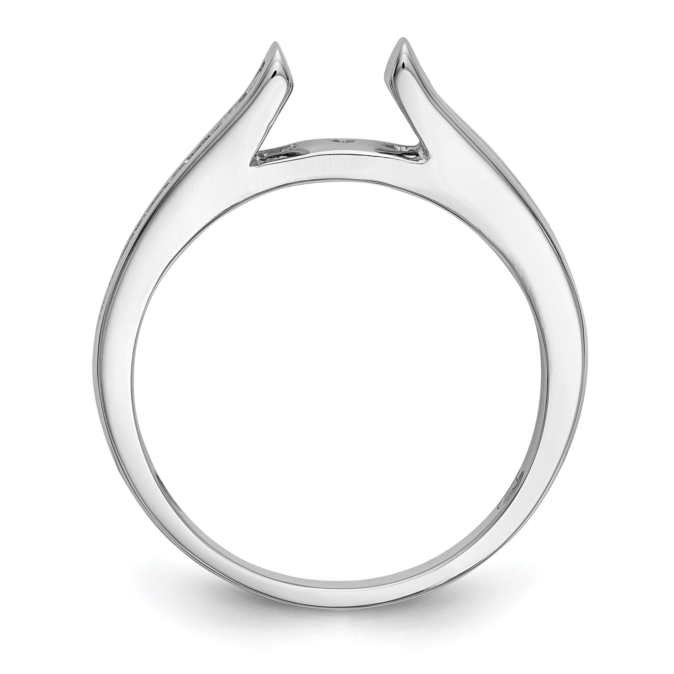 0.25ct. CZ Solid Real 14K White Gold Peg Set Engagement Ring