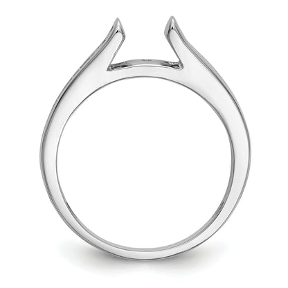 0.25ct. CZ Solid Real 14K White Gold Peg Set Engagement Ring