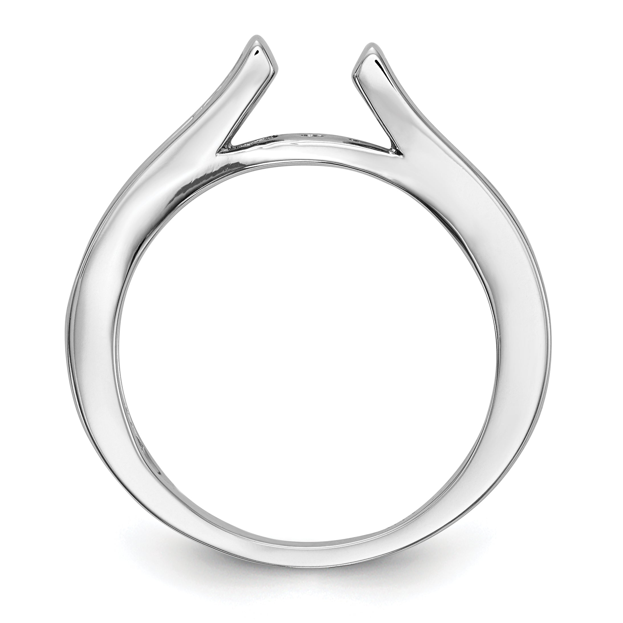 0.35ct. CZ Solid Real 14K White Gold Peg Set Engagement Ring