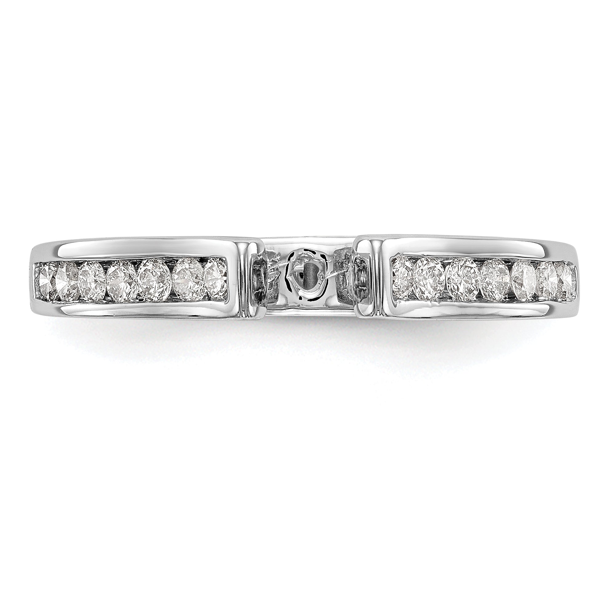 0.35ct. CZ Solid Real 14K White Gold Peg Set Engagement Ring