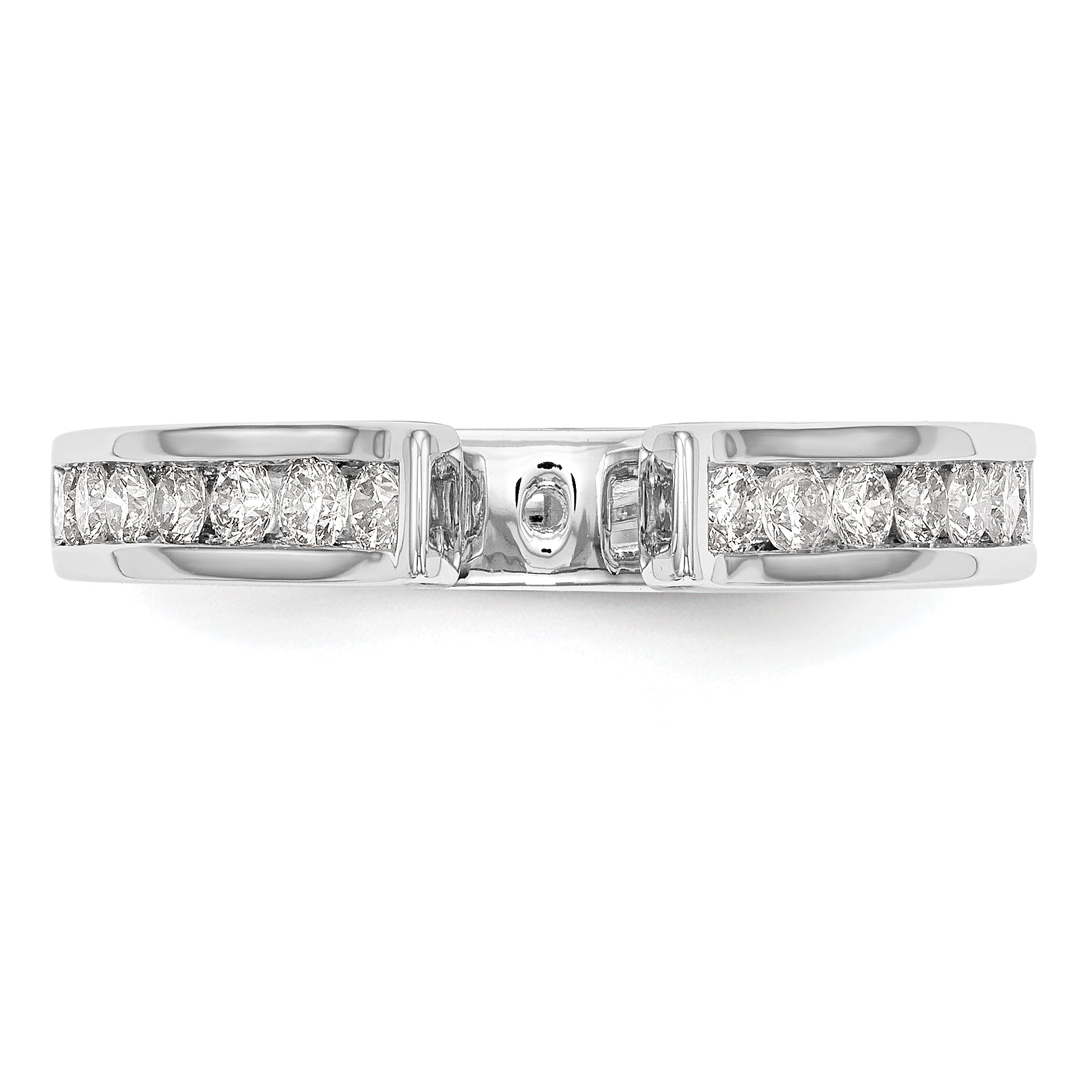 0.50ct. CZ Solid Real 14K White Gold Peg Set Engagement Ring