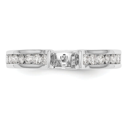 0.50ct. CZ Solid Real 14K White Gold Peg Set Engagement Ring