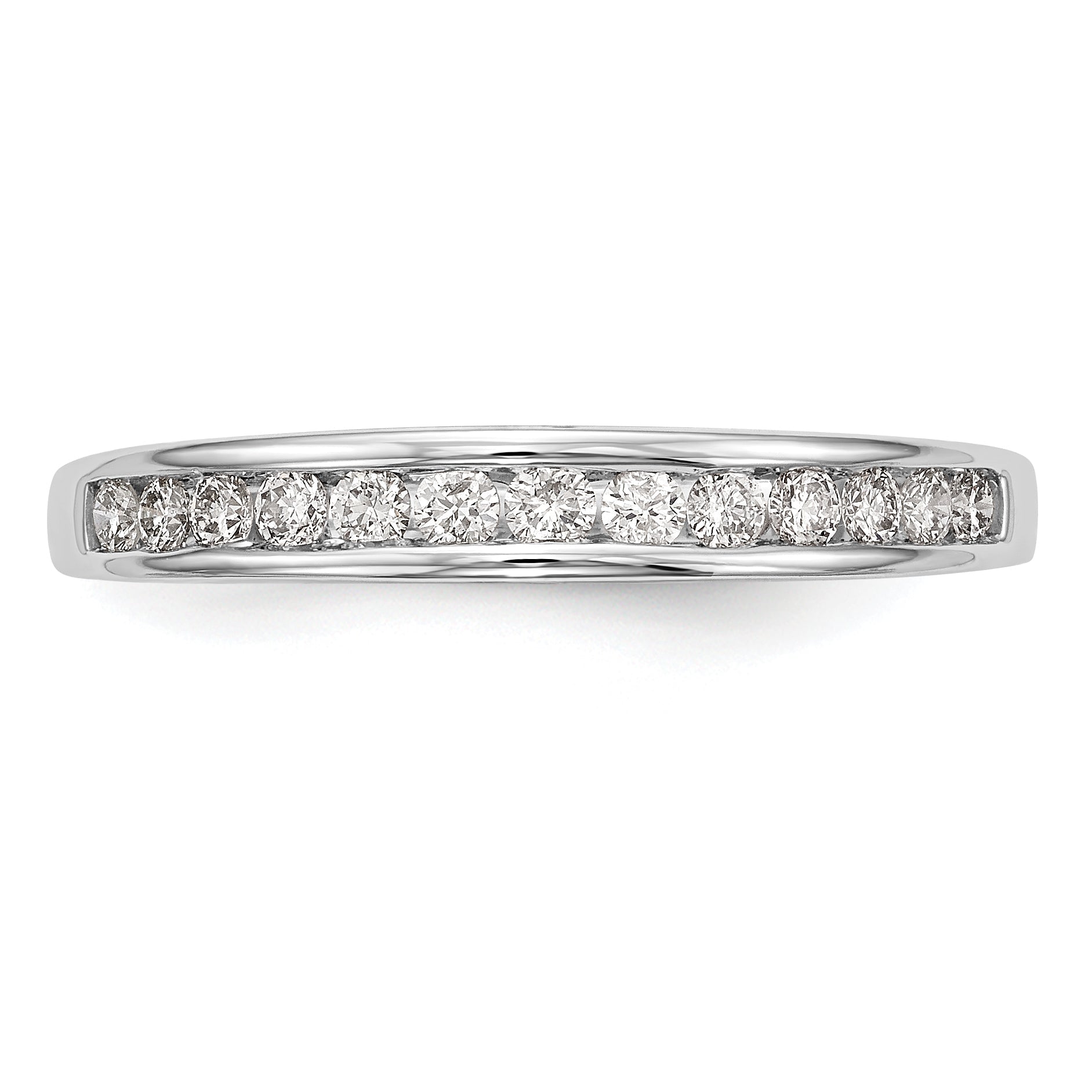 0.15ct. CZ Solid Real 14k White Gold Wedding Wedding Band Ring