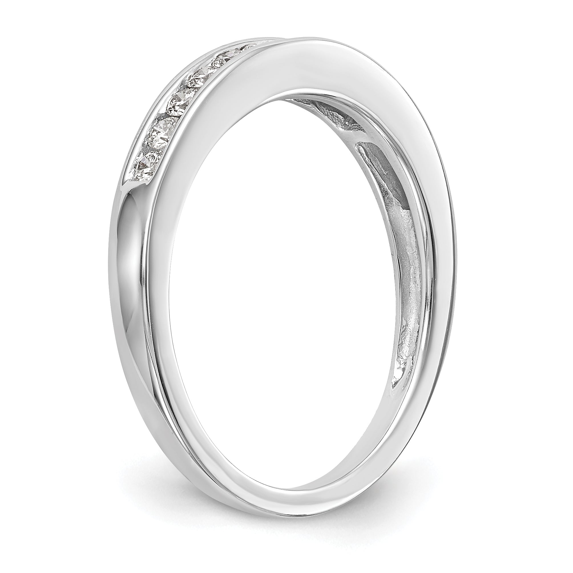 0.15ct. CZ Solid Real 14k White Gold Wedding Wedding Band Ring