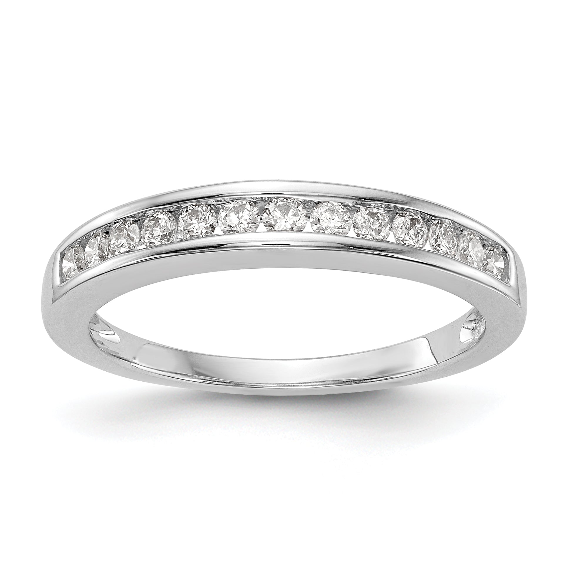 0.15ct. CZ Solid Real 14k White Gold Wedding Wedding Band Ring