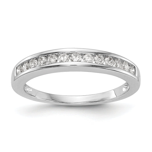 0.15ct. CZ Solid Real 14k White Gold Wedding Wedding Band Ring